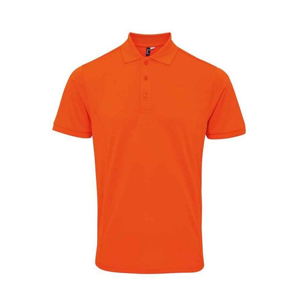 Premier Mens Coolchecker Plus Piqu Polo Shirt / Orange
